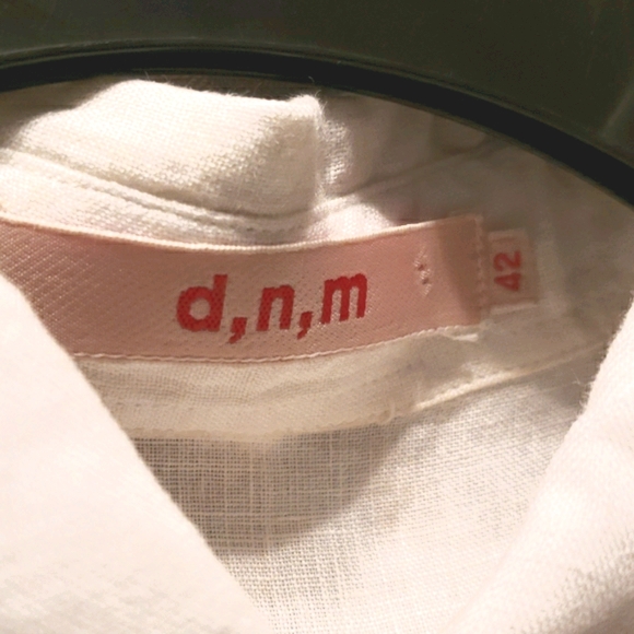 DNM WHITE 100% LINEN SHIRT SHORT SLEEVE SZ 1/42/M - Picture 6 of 7